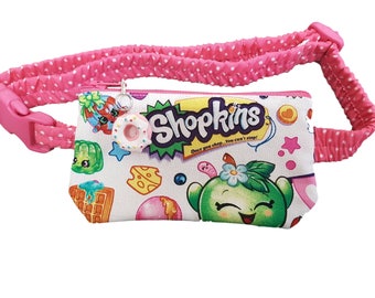 Insulin Pump Pouch Shopkins with iced doughnut zip charm.
