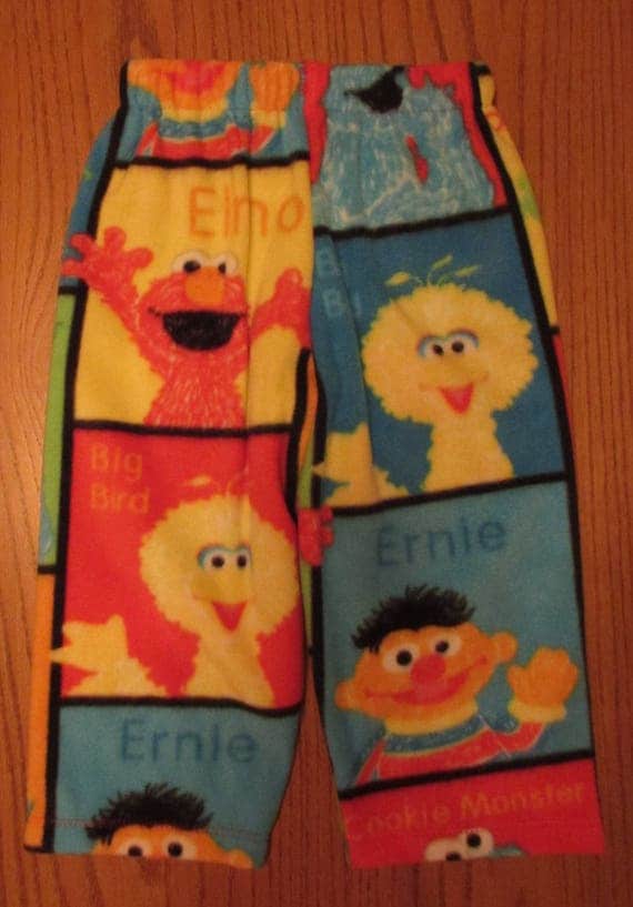 Sesame street pajamas,Sesame Street fleece pajama bottoms,toddler pajamas,Sesame Street, Sesame Street clothes,Elmo pajamas,Big Bird pajamas
