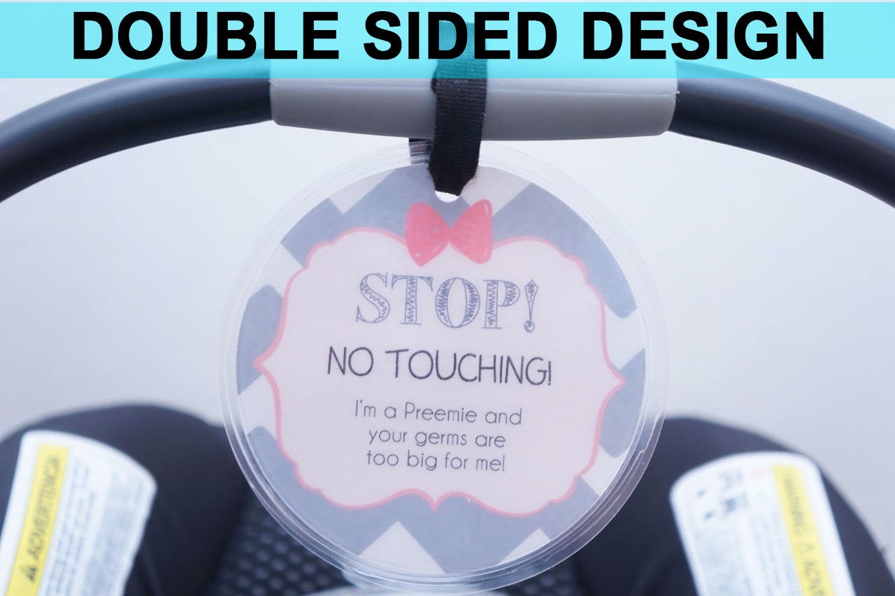 Girl Preemie Sign newborn baby car seat tag baby shower