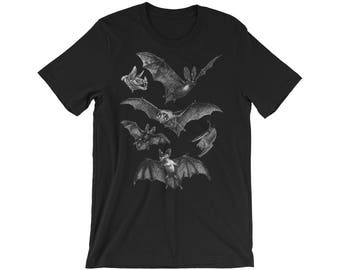 goth tshirt, nu goth, bats, halloween shirts, dark clothing, black tshirts, Illustrated shirt, gothic tshirts, black clothing, lowbrow