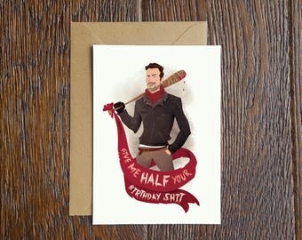 Negan Walking Dead Birthday Card