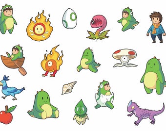 Jamie the Dinosaur Characters and Creatures A4 Art Print