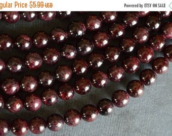 SUPER SALE 8mm Garnet Stone Beads, Deep Red Gemstone Beads, Round Smooth Garnet Beads 10 Beads, Deep Red Stone Beads