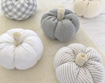 Fabric Pumpkins, Mini Pumpkins, White Pumpkins, Autumn Decor, Fall Decorations, Halloween, White Pumpkin Decor, Thanksgiving Table Decor