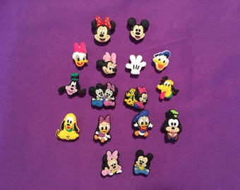 8-pc Mickey Mouse Clubhouse Shoe Charms for Crocs, Silicone Bracelet Charms, Party Favors, Jibbitz