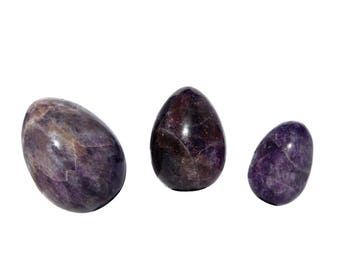 GIA Certified Amethyst Yoni Eggs, All Sizes, Drilled & Undrilled Yoni Egg, Kegel Yoni Egg, kegel weights, womb wellness
