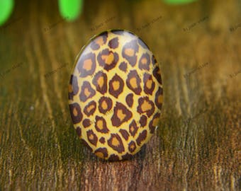 Set of 2 oval 18x25mm B851197 glass Cabochons