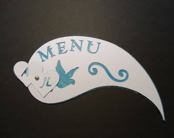 Menu drop - heart Dove abacca theme