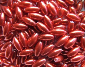 30 RED OLIVETTES 2/6 MM SEMI-PRECIOUS BEADS