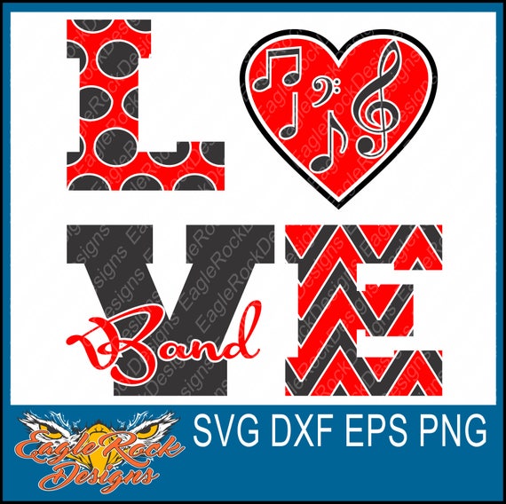 Download Love Band SVG DXF EPS Png Cut File Music Notes Band