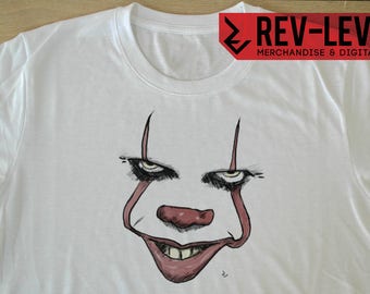 IT (2017 Movie) Pennywise Clown Face T-Shirt - Inspired by Stephen King's Novel and Bill Skarsgård's Pennywise - Tee by Rev-Level