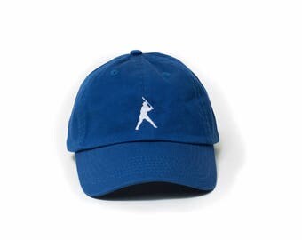 Baseball Player Hat Dad Hat Embroidered Hat Adjustable Baseball Cap Blue