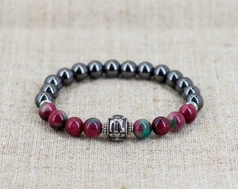 Tourmaline bracelet men gift-for-dad gift-for-brother Hematite jewelry Scorpio jewelry Scorpio bracelet Zodiac signs jewelry Zodiac bracelet
