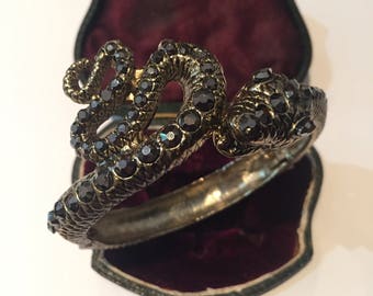 Vintage Snake Bracelet and Ring, divine costume set.