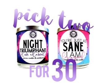 Pick Two 9oz Wood Wick Soy Candles for 30 - Bookish Candles - LemonCakes Candle Co