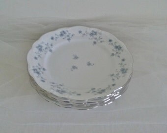 Blue Garland Porcelain Dinner Plates Set of 4//Vintage Blue Garland//Johann Haviland China//Blue Garland