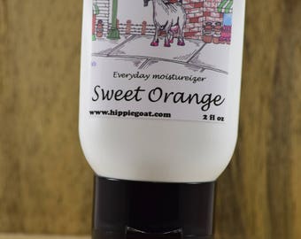 Sweet Orange lotion, goat milk lotion, natural lotion, body lotion, moisturizer, mango butter, shea butter, cocoa butter, olive oil, coconut