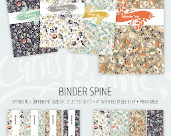 Binder cover printable 4x set Covers & Spines • Binder insert • Planner cover • Teacher binder • School binder inserts