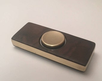 Fidget Spinner in Brass and Walnut Burl