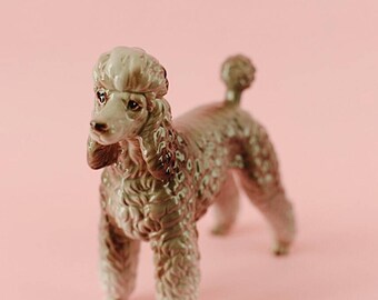 Shafford Japan Gray Vintage Ceramic Poodle | Poodle Figurine Circa 1960's | Standard Poodle