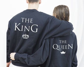 couple sweatshirt, gift for her, couples gift, gift for wife, sweatshirts, funny sweatshirt, king and queen, king queen, anniversary gift