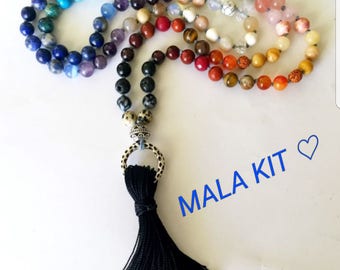 7 Chakra Rainbow Mala Kit ~ Make your own Mala Necklace ~ Balancing ~ Create my Yoga Mala
