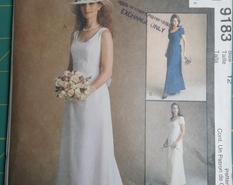 McCalls 9183 Wedding Dress Pattern, Size 12, Bridesmaids Dress, Alicyn Exclusives, Casual Wedding Dress, Simple, Garden Wedding, Sewing