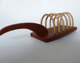 Vintage toast holder made of wood, vintage breadth from the 60s, toast rack