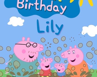 Peppa pig card | Etsy