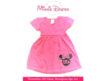 Minnie Mouse Dress, Toddler Dress, Baby Dress, Disney, Minnie Mouse Ears, Personalized Dress, Monogram, Minnie Mouse Monogram, Minnie Mouse