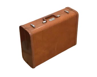 Vintage Royal Traveller Suitcase Brown Leather Look Suitcase By Schwader Bros/Samsonite Suitcase For Crafts Upcycled Projects Shop Display