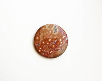 Round Ocean Jasper Cabochon - Natural Stone Cab - Destash