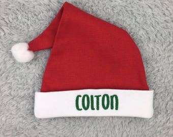 Baby Santa hat, personalized newborn Santa hat, custom preemie Santa hat, NICU Christmas hat, baby Christmas hat, custom baby Santa hat Xmas