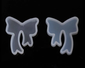 1 Silicone Bow Mold, No Hole 1-5/8 Tied Ribbon, Pendant Molds for Resin And Polymer Clay Jewelry Mold