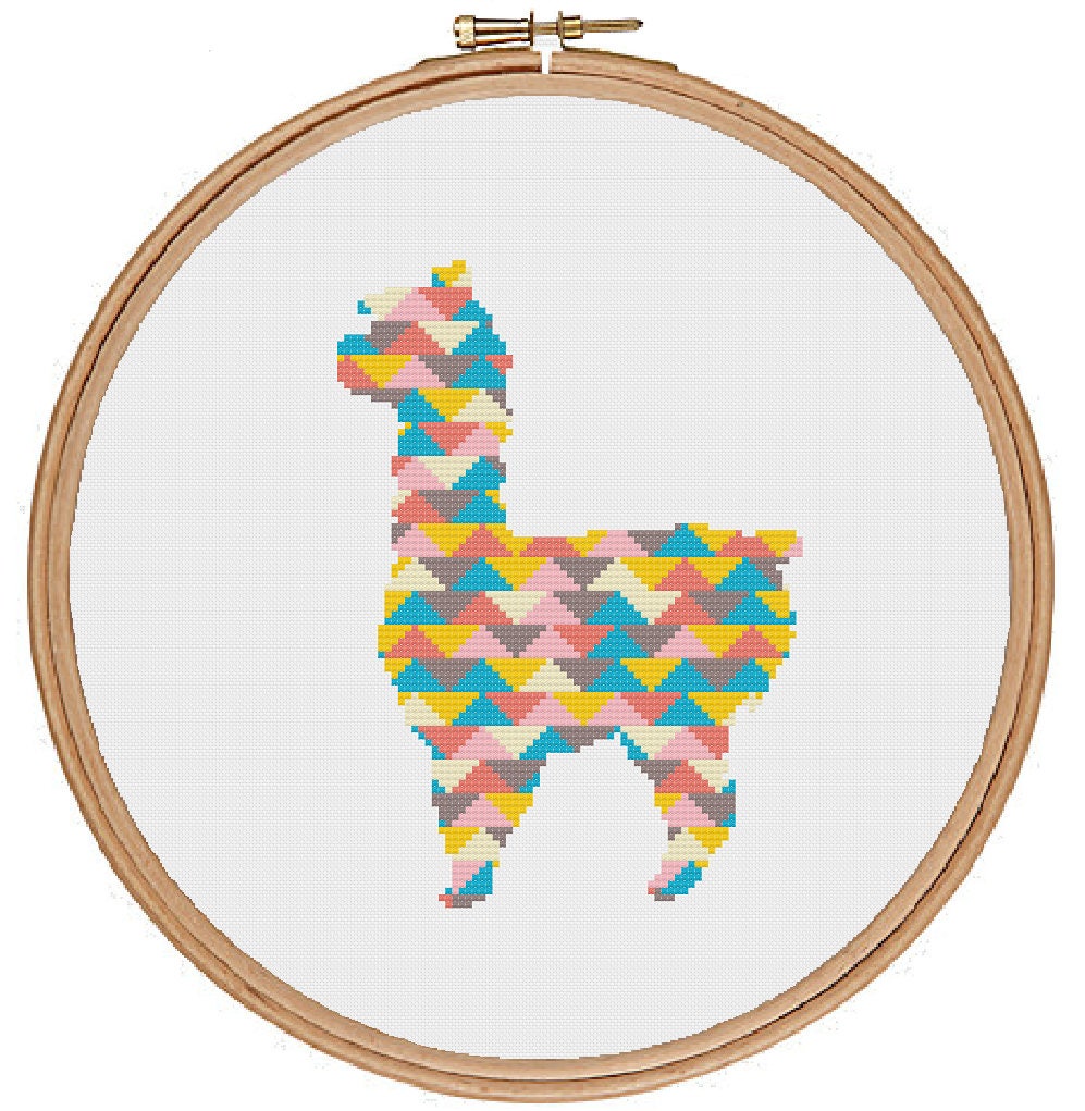 Geometric pattern Llama Cross Stitch Pattern instant digital