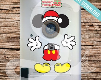 Disney Cruise Door Mickey Mouse Santa Body Magnet - DIY Printable - Perfect for Disney Cruise Stateroom Door. Instant Download. Christmas