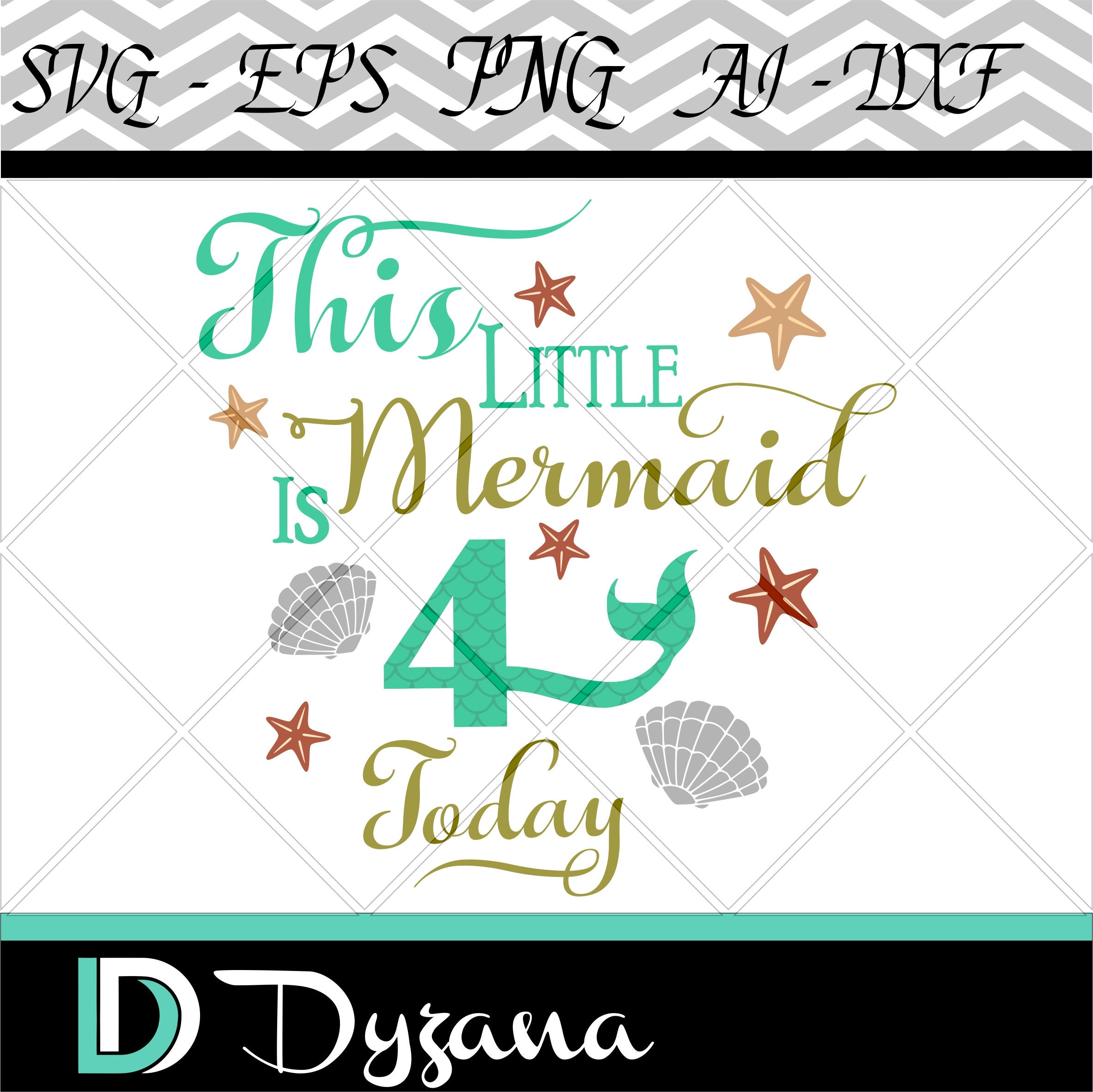 Download This Little Mermaid is 4 Today svg, Birthday Girl svg ...