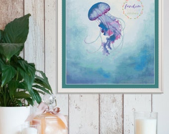 Watercolor jellyfish | Etsy