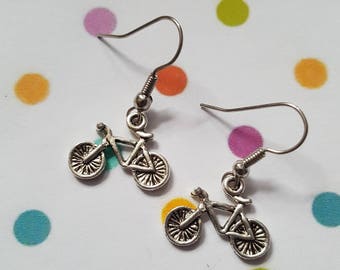Bicycle earrings, Bike earrings, Dangle earrings, Pushbike, Bicycle, Bike, Gifts for cyclists, Bicycle jewellery, Bike rider, Cyclist gift