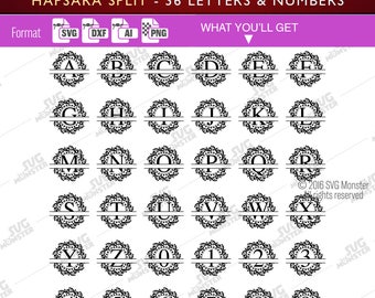 SPLIT LETTER SVG Split font svg Split Monogram svg Wedding Font svg Dxf letters Cut File Vinyl Cricut Silhouette split Alphabet119