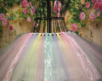 Adult Unicorn Tulle Skirt- Unicorn Pastel Tulle Tutu- Tulle Tutu-Will custom make- Will Make any Size, Just send a Custom Request