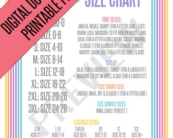 Llr Tc Size Chart