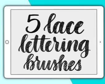 Lace lettering brushes for Procreate