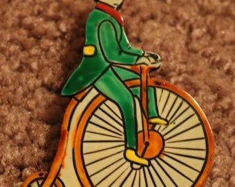 Obscure 1940s/1950s West Germany Bicycle Guy Pin Brooch