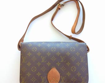 Best Deal!!! Authentic Vintage 80's Louis Vuitton Cartouchiere GM Classic Monogram Crossbody Shoulder Bag