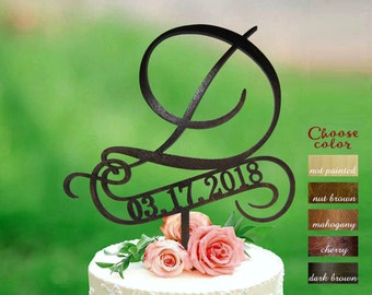 D Cake Topper For Wedding With Date Letter D Cake Topper For Wedding With Date Letter