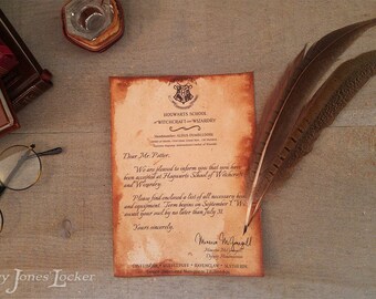 Personalized Hogwarts acceptance letter - Harry Potter - Letter only