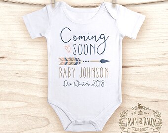 Coming Soon Onesie® - Pregnancy Announcement Onesie® - Reveal to Grandparents - Pregnancy Reveal Onesie®
