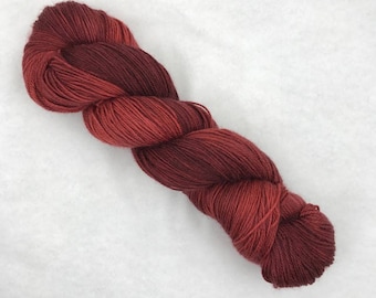Hand Dyed Sock Yarn - 80/10/10 Superwash Merino Cashmere Nylon - 375 yds - Garnet