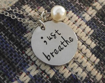 Just Breathe Semicolon Necklace
